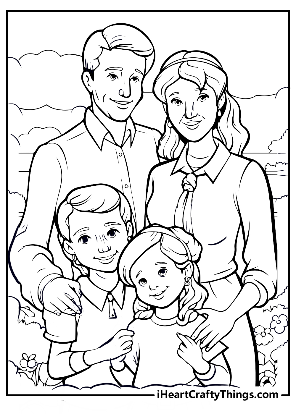 big family coloring pages