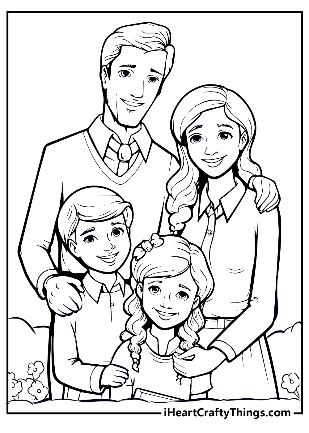 new family coloring printable for kids