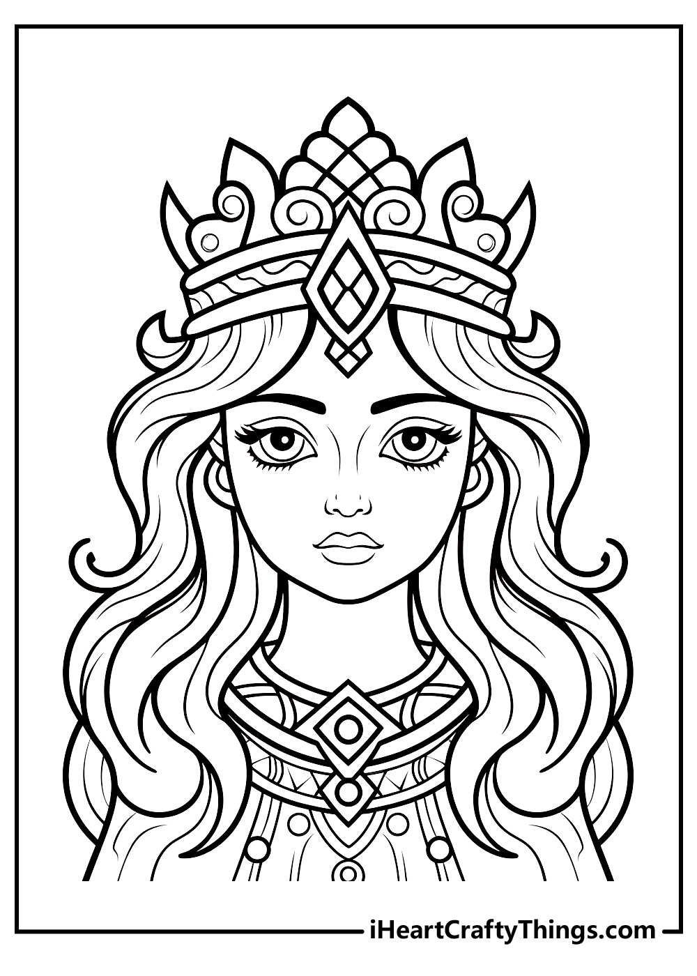black-and-white fantasy coloring printable