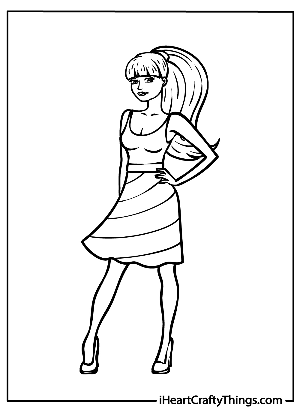 Outlined medieval lady in long dress. Coloring page vector illustration.  Stock Vector by ©maia3000 111755734