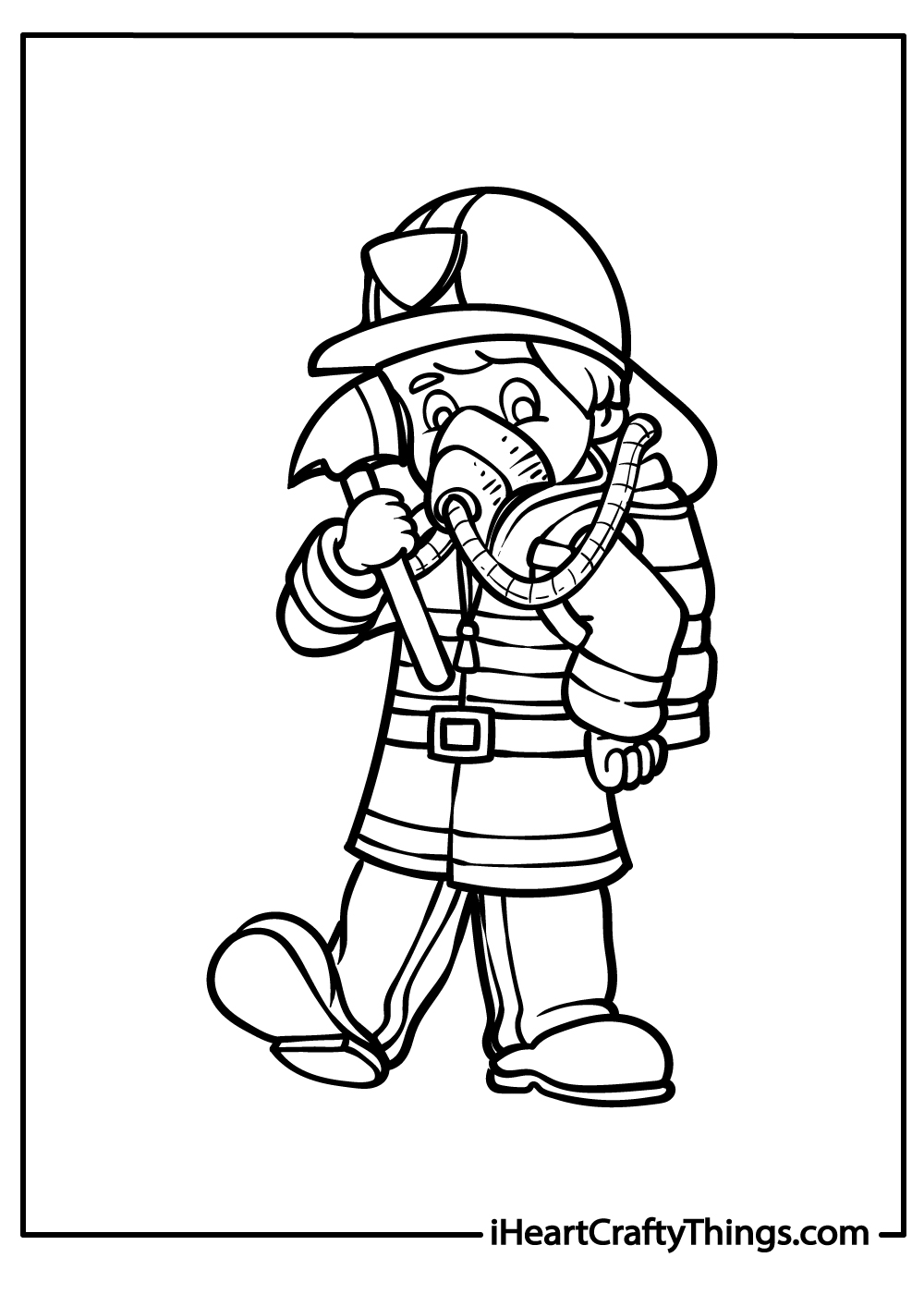 black-and-white fire department coloring pdf