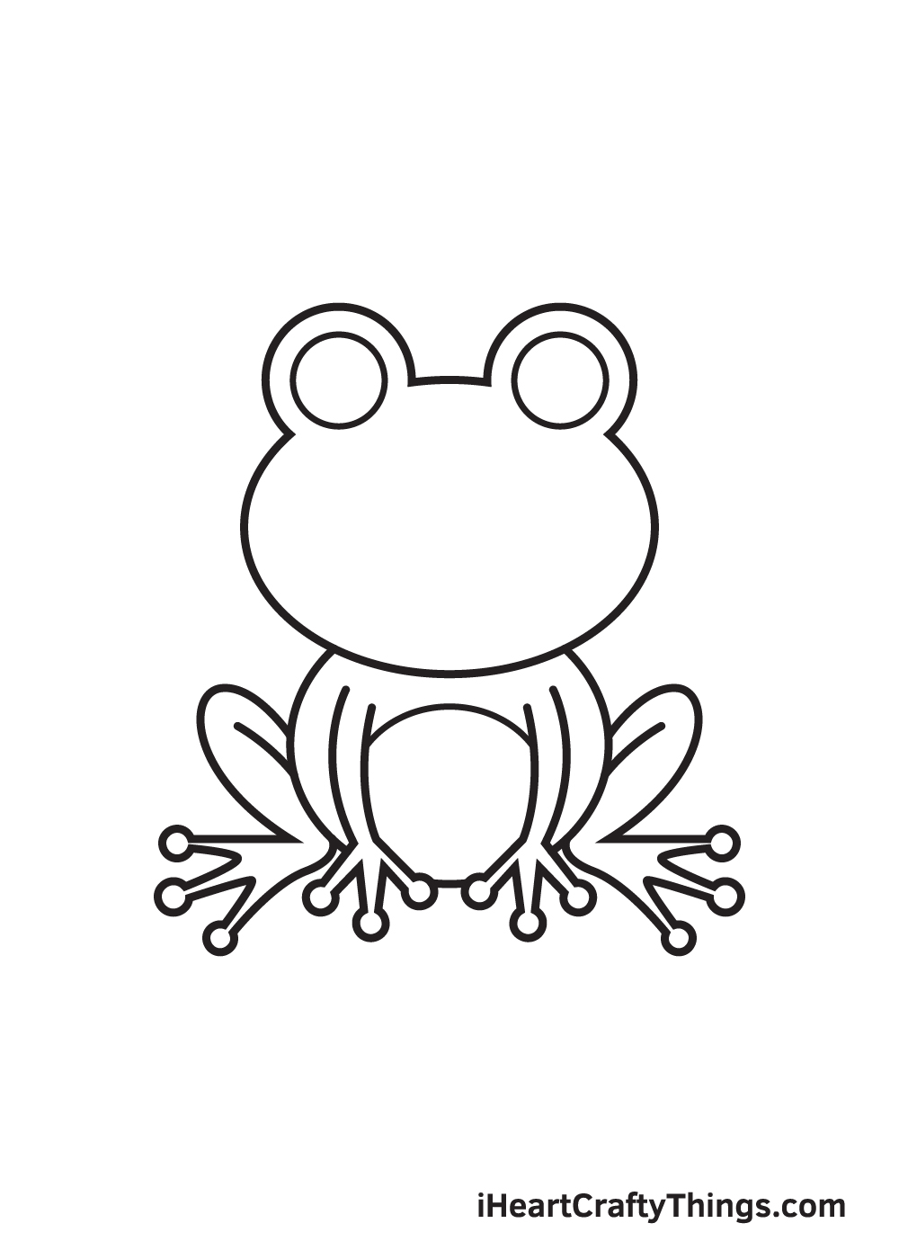 A pencil sketch drawing of a frog, black and white background on Craiyon