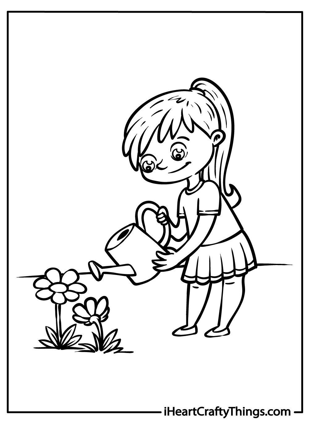 flowers in garden coloring pages