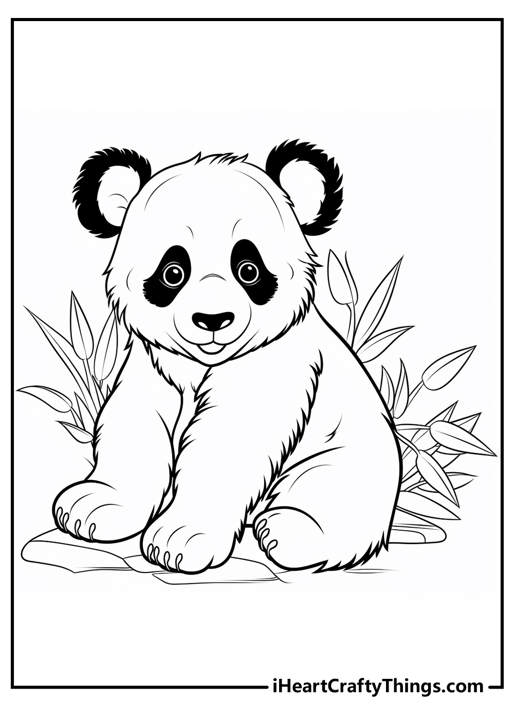 black-and-white giant panda coloring page