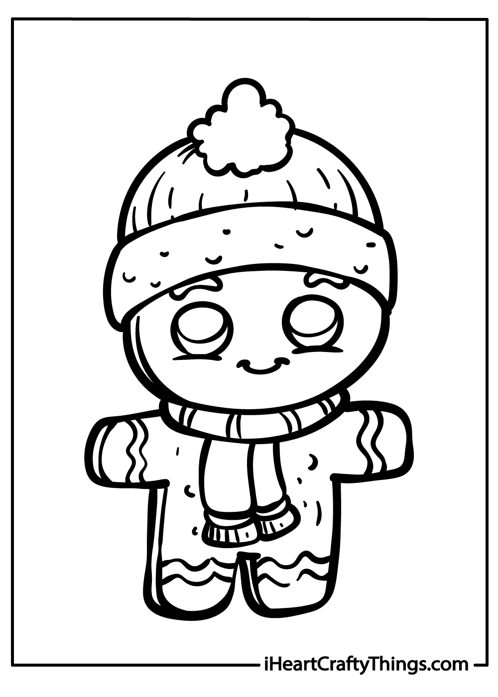 black-and-white gingerbread coloring pages