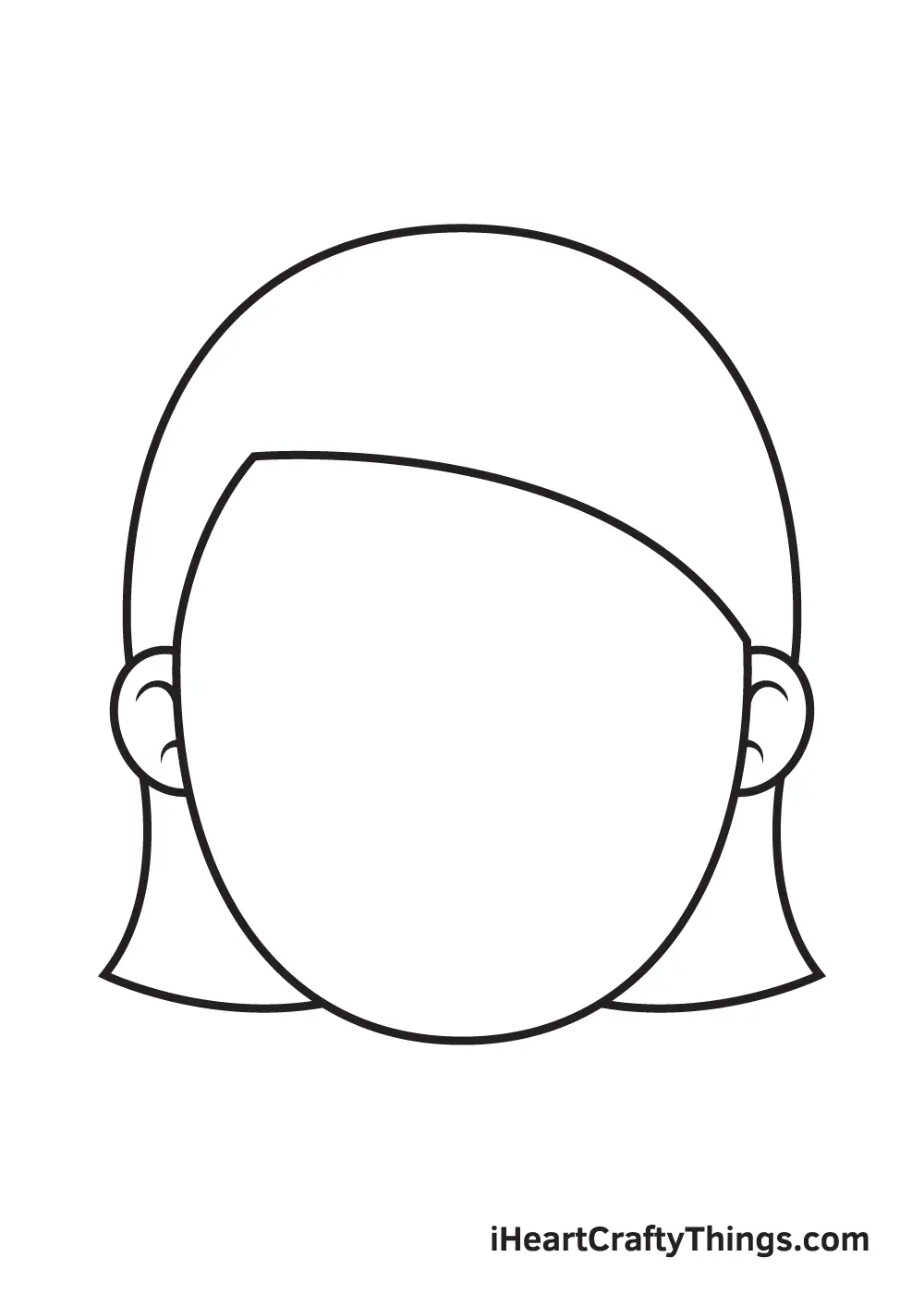 Girl Face Drawing – Step 3