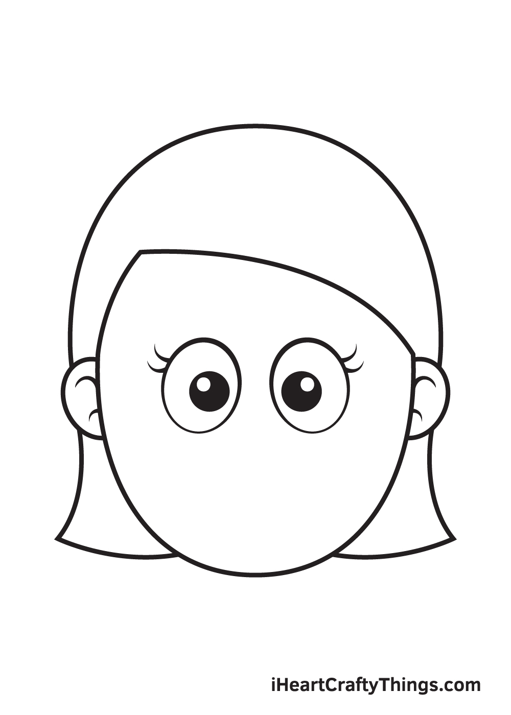 Vẽ khuôn mặt cô gái - Bước 4