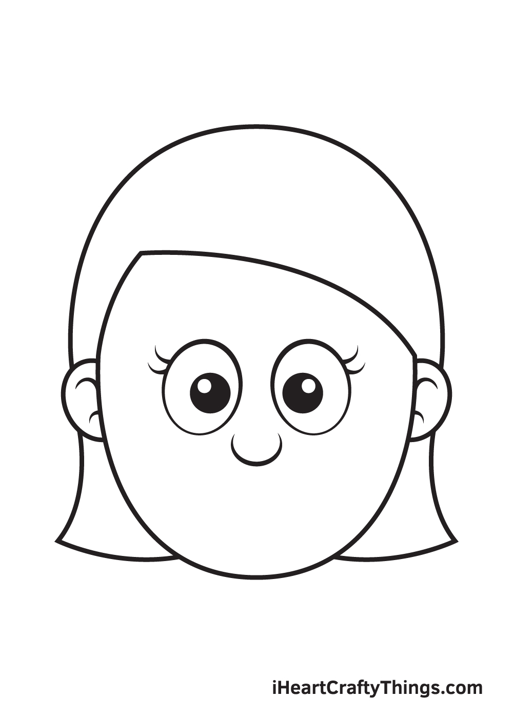 Cute little girl outline drawing Stock Vector Images - Alamy