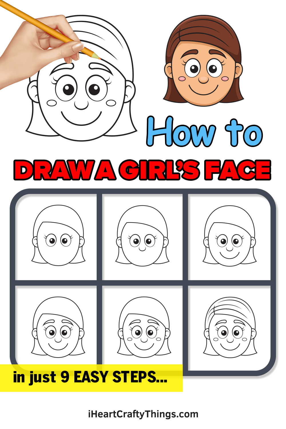 clasic easy girl drawing