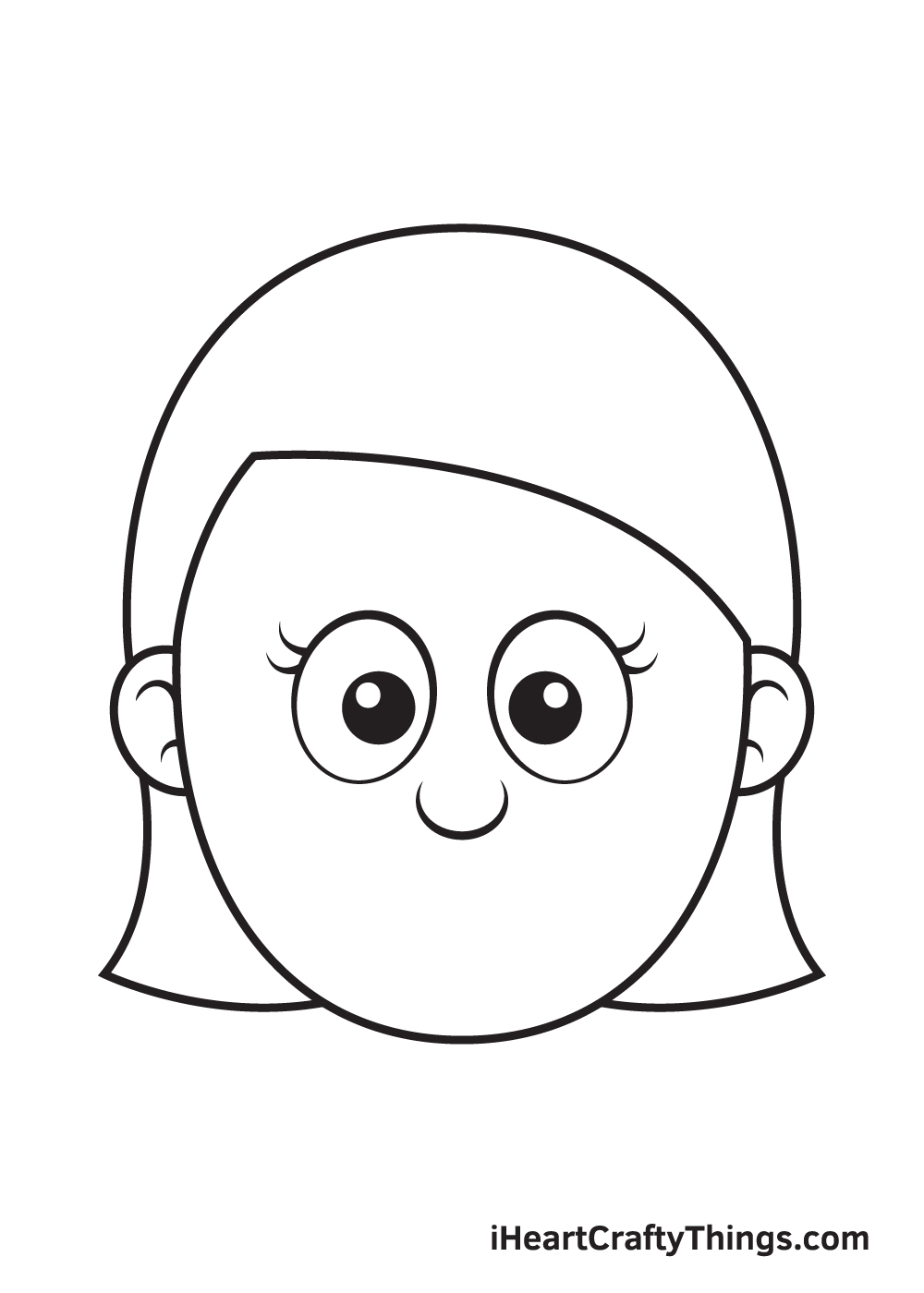Girl Face Drawing – Step 5