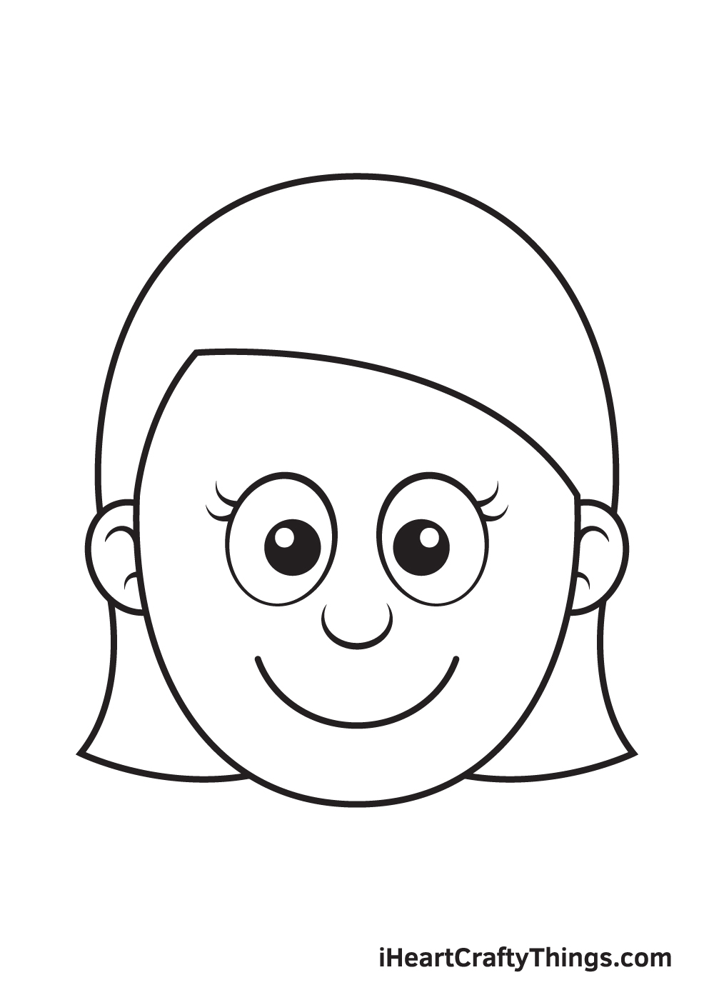 Girl Face Drawing – Step 6