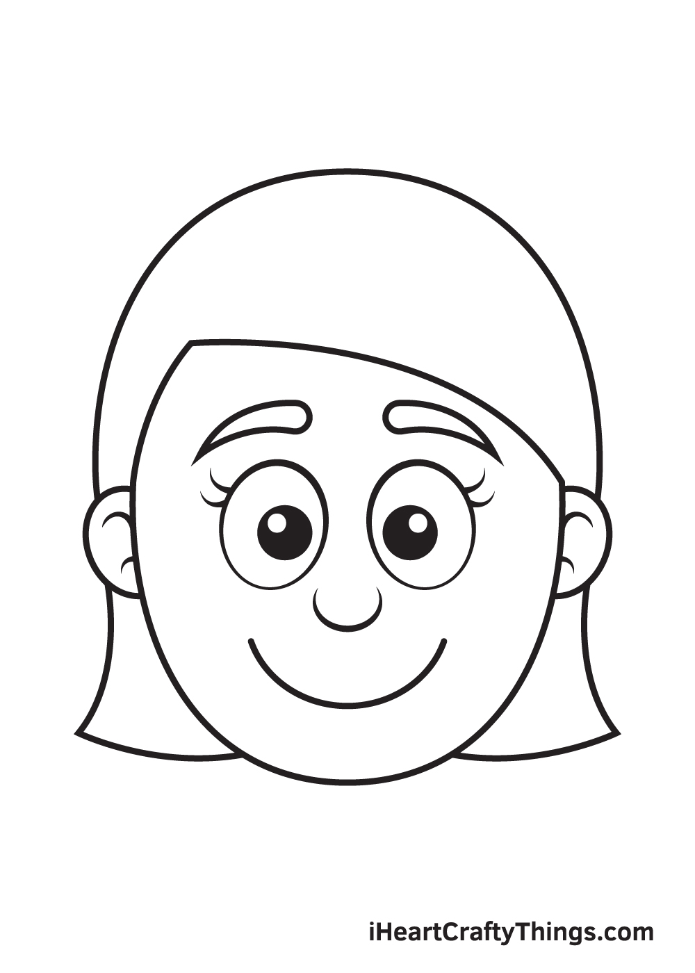 Girl Face Drawing – Step 7