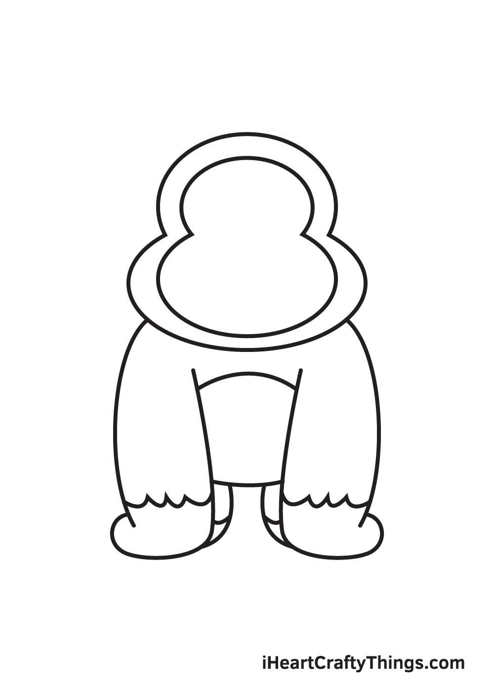 A Gorilla, Isolated Vector Illustration. Cute Cartoon Picture Of A Monkey.  A Smiling Ape Sticker. Simple Drawing For Kids Of A Gorilla On White  Background. A Prime. An African Animal Royalty Free