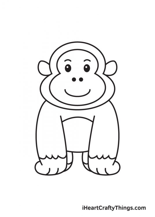 cute easy to draw cartoon gorilla