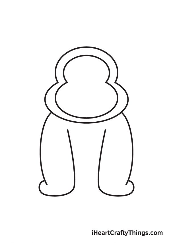 Gorilla Drawing - How To Draw A Gorilla Step By Step