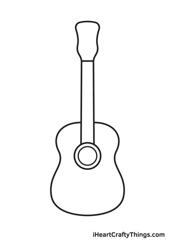 Guitar Drawing - How To Draw A Guitar Step By Step