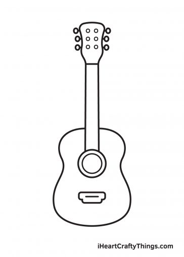 Guitar Drawing - How To Draw A Guitar Step By Step