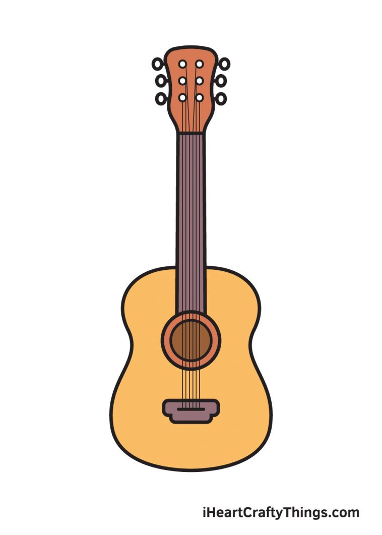 Guitar Drawing How To Draw A Guitar Step By Step