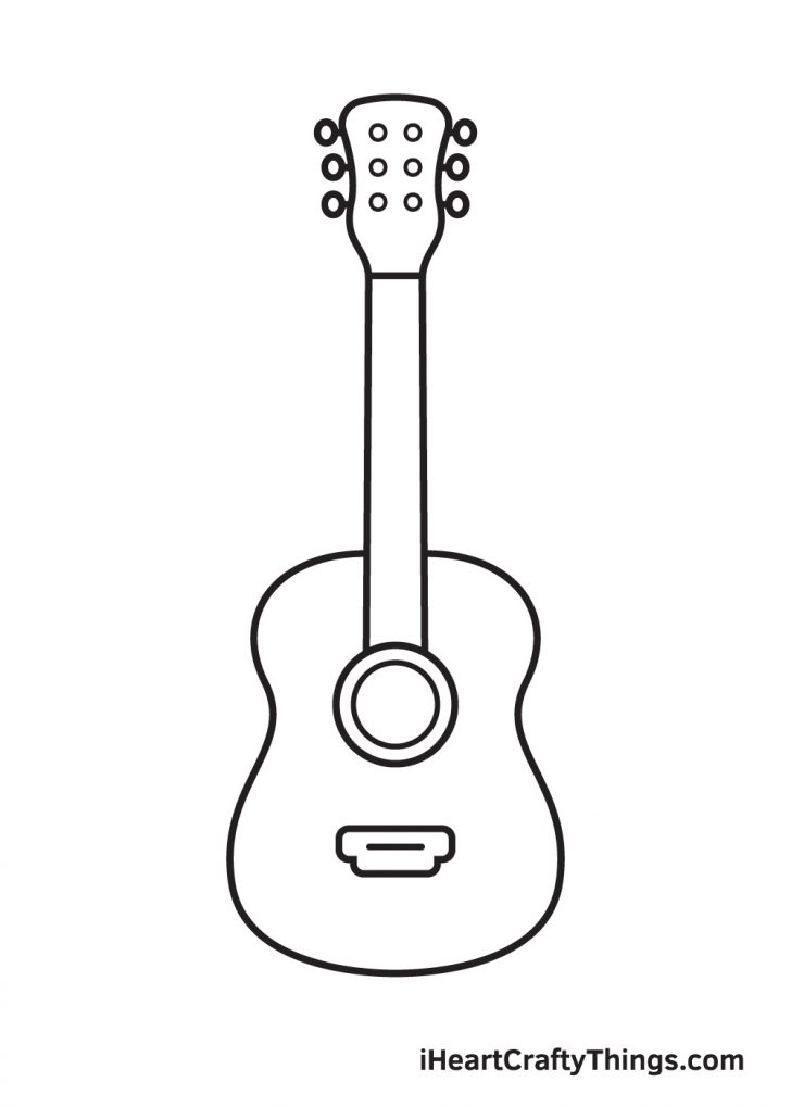 Guitar Drawing How To Draw A Guitar Step By Step