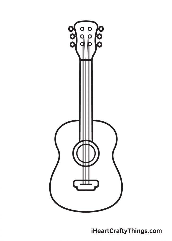 Guitar Drawing How To Draw A Guitar Step By Step