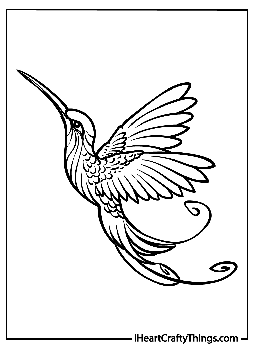 Hummingbird Coloring Printable for Kids