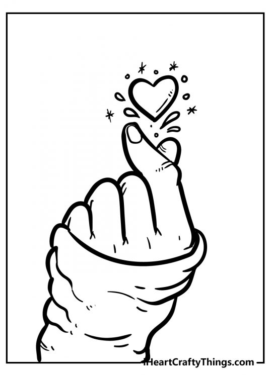 Image capturing hand popping out of a sleeve and snapping its fingers making a heart appear above