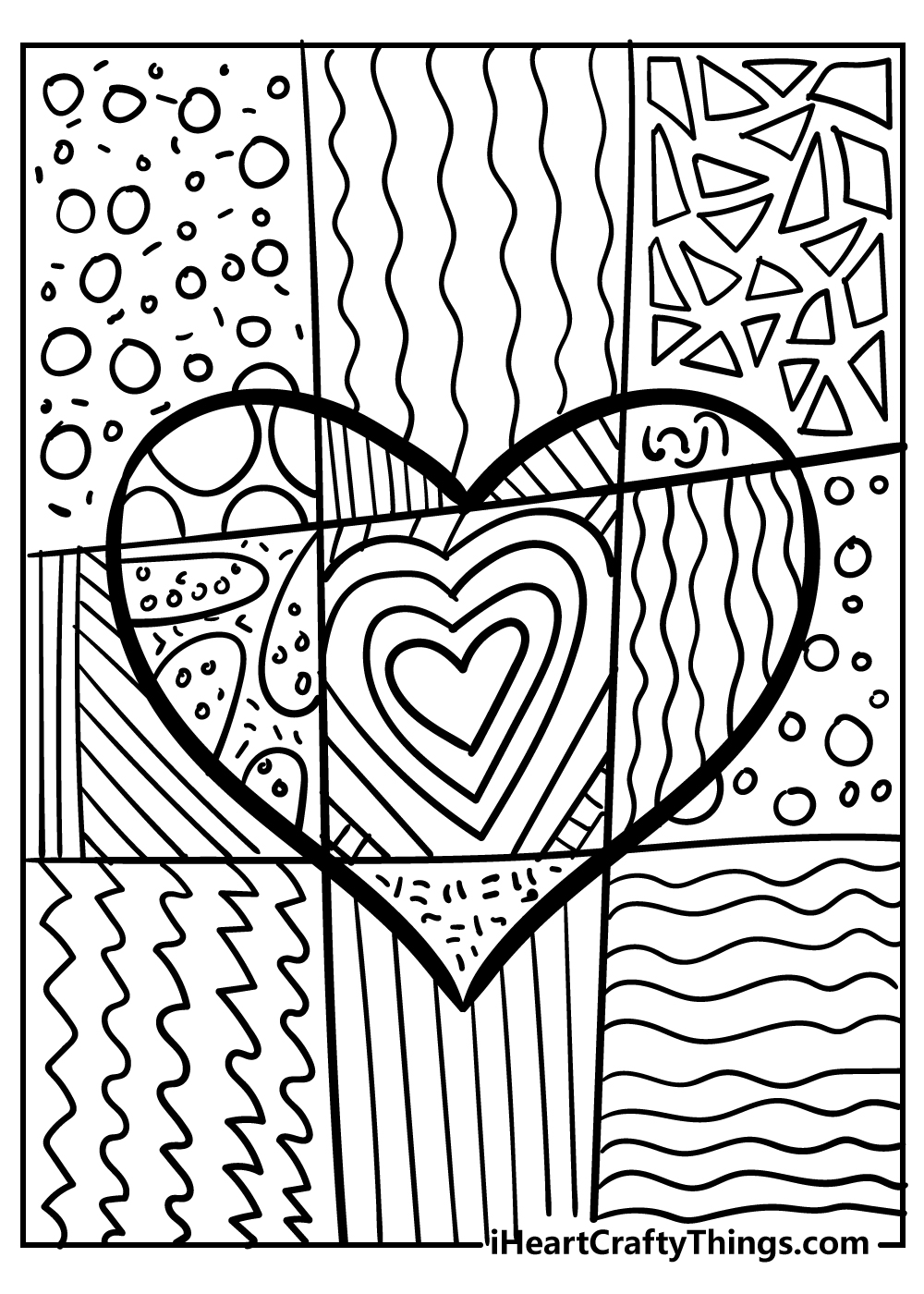 Hearts to color in