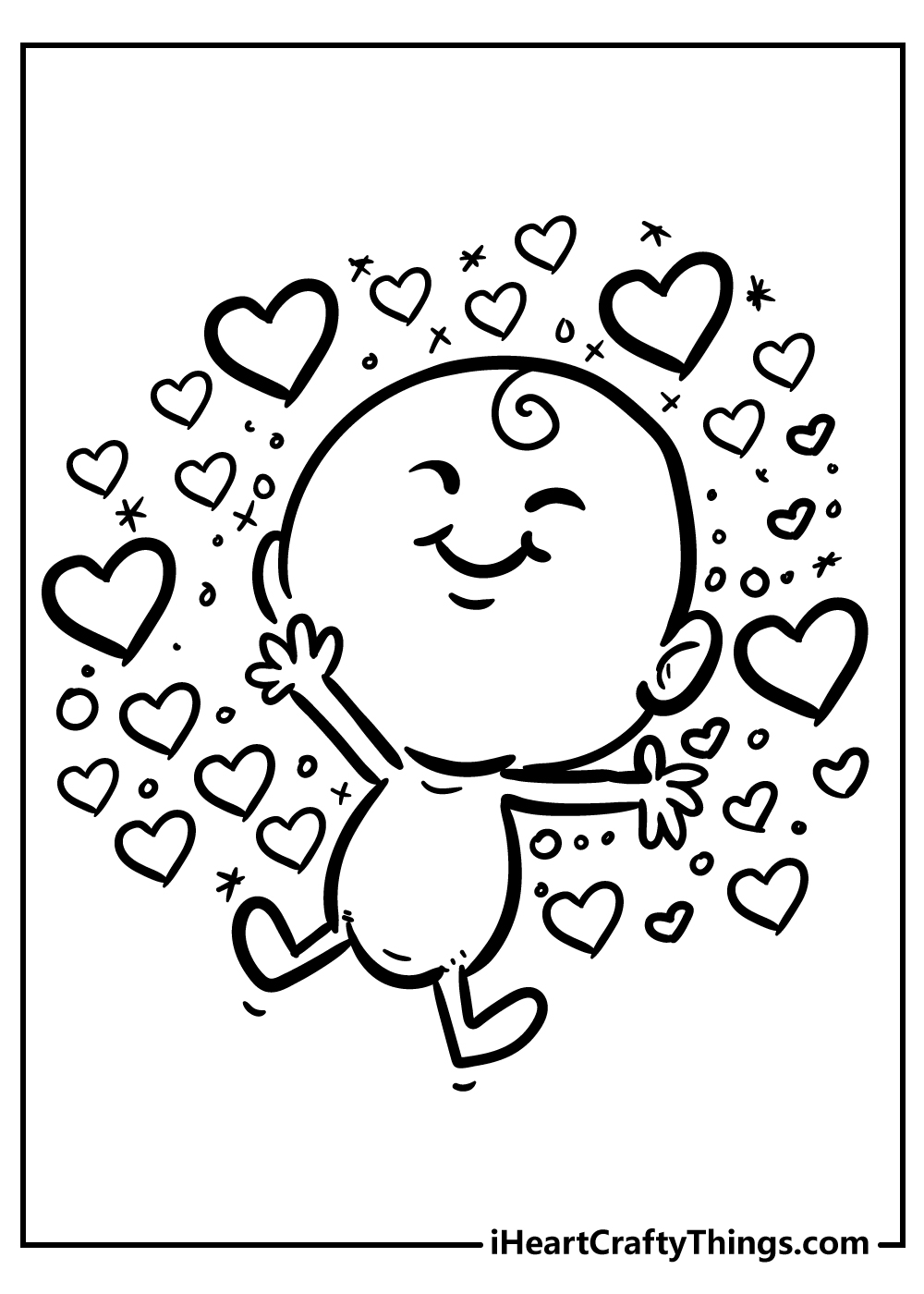 black-and-white heart coloring pages