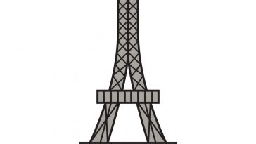 how to draw Eiffel Tower Image