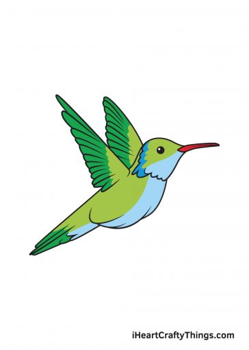 how to draw hummingbird image