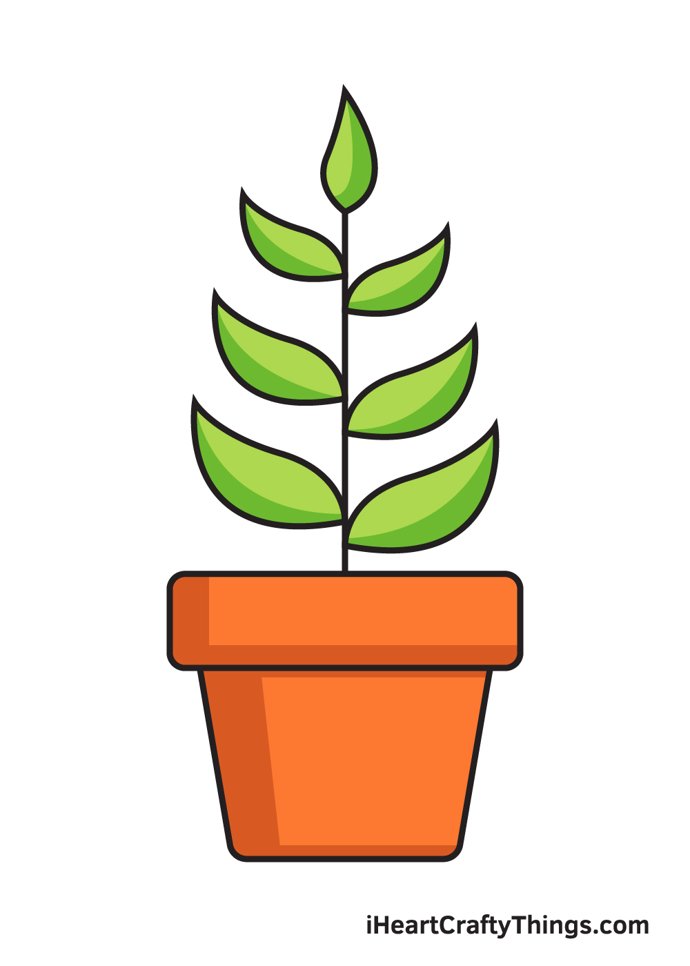 Plant Drawing — How To Draw A Plant Step By Step