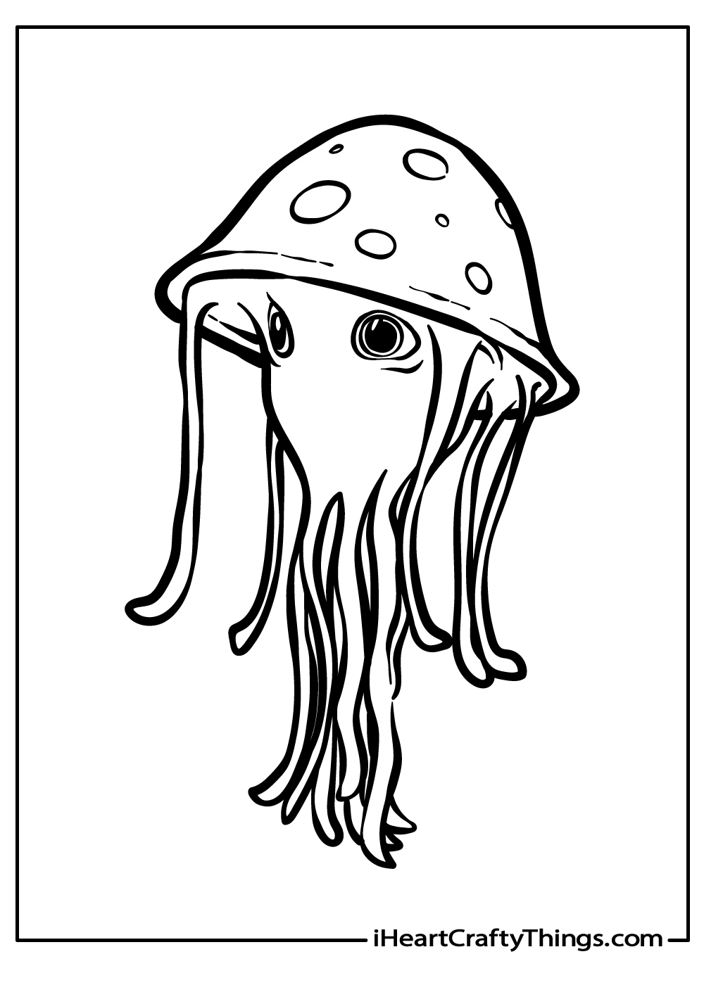 Jellyfish Coloring Printable for Kids