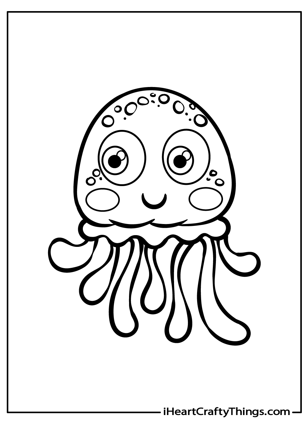 black-and-white Jellyfish Coloring Pages