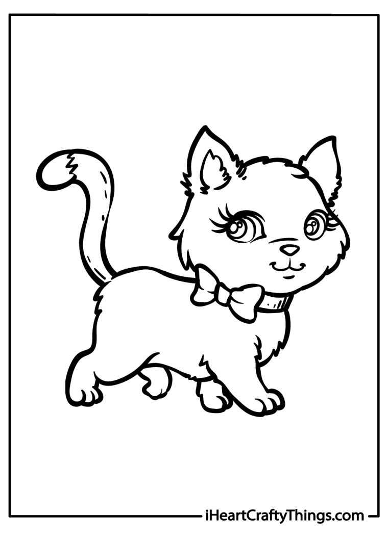 Kitten Coloring Pages (100% Free Printables)