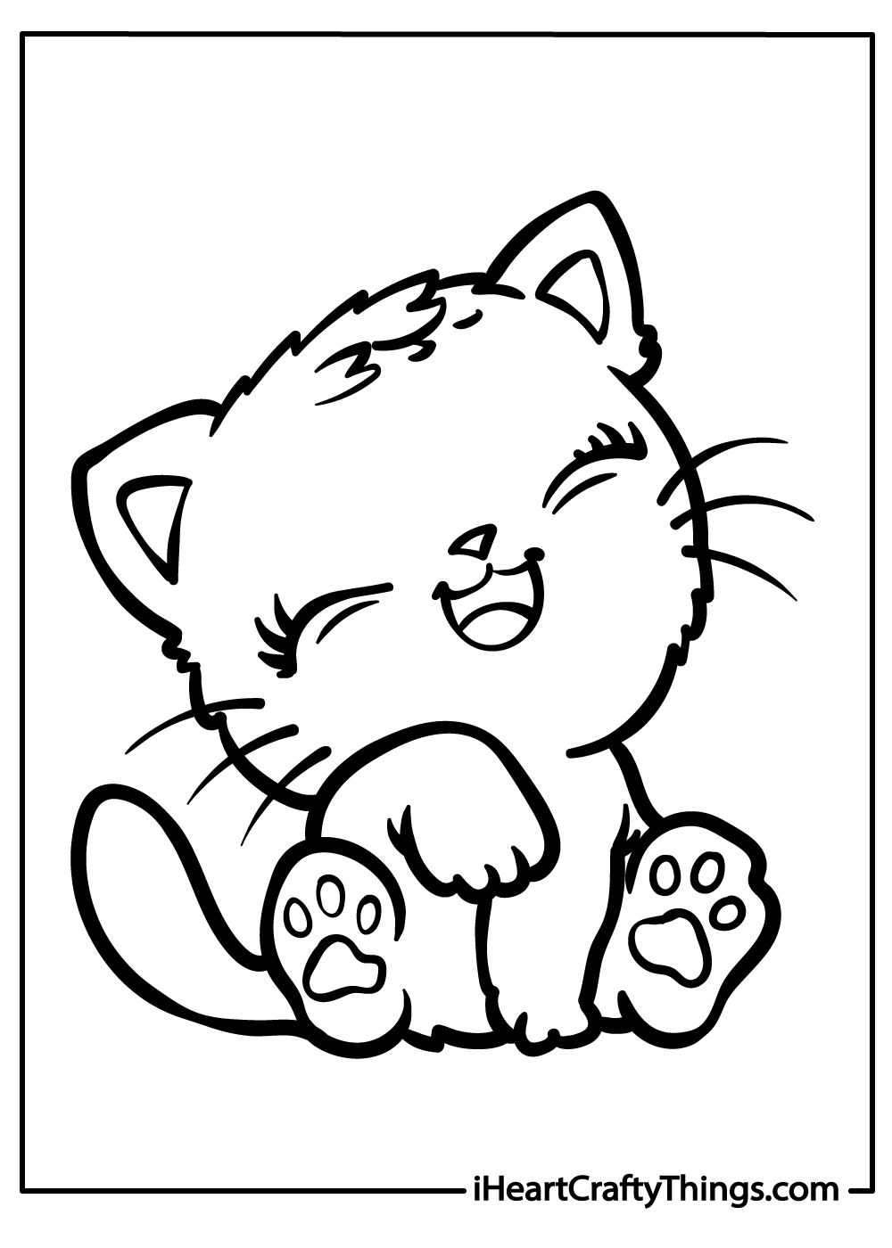 cute kitten coloring printables