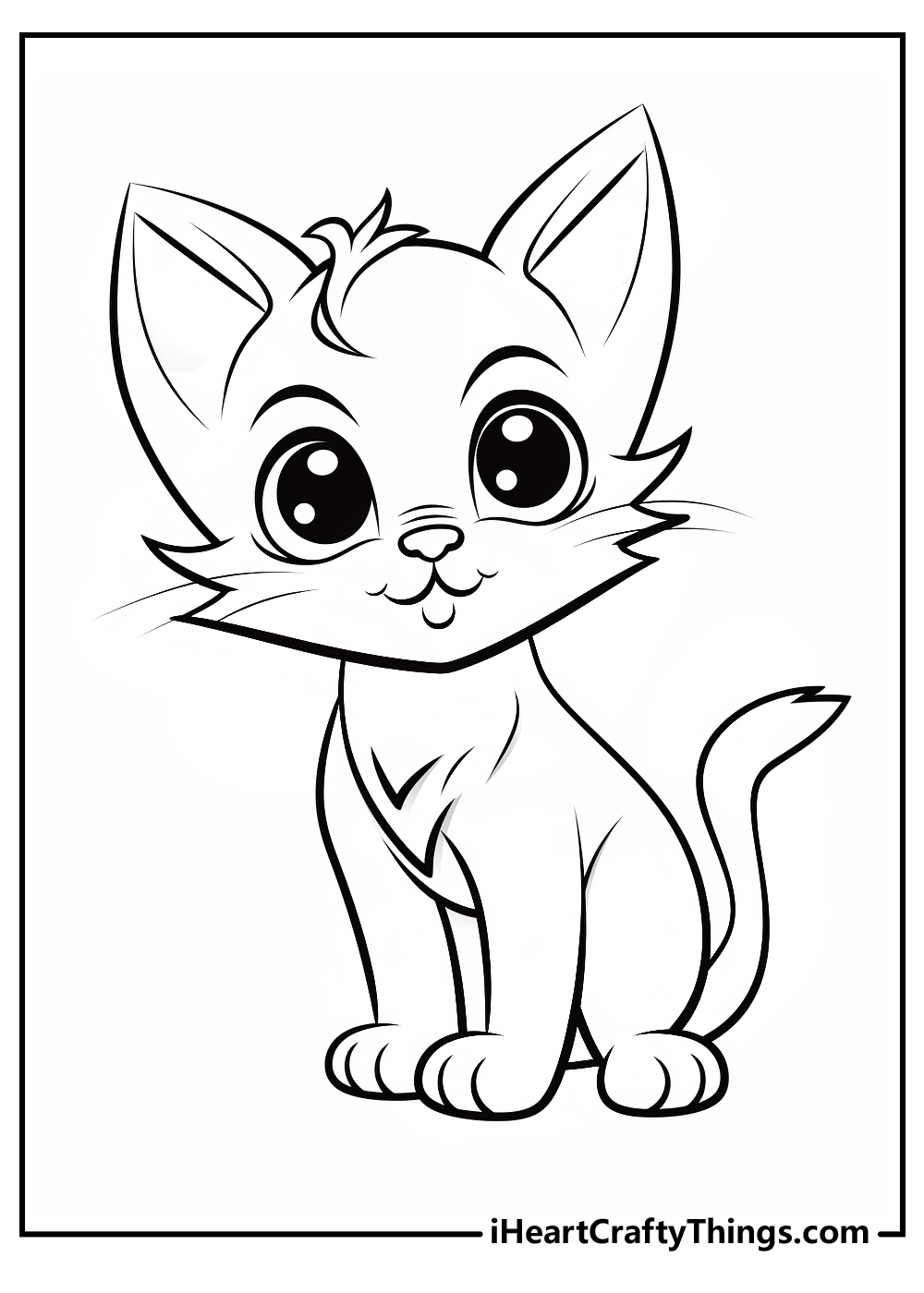 black-and-white kitten coloring pages