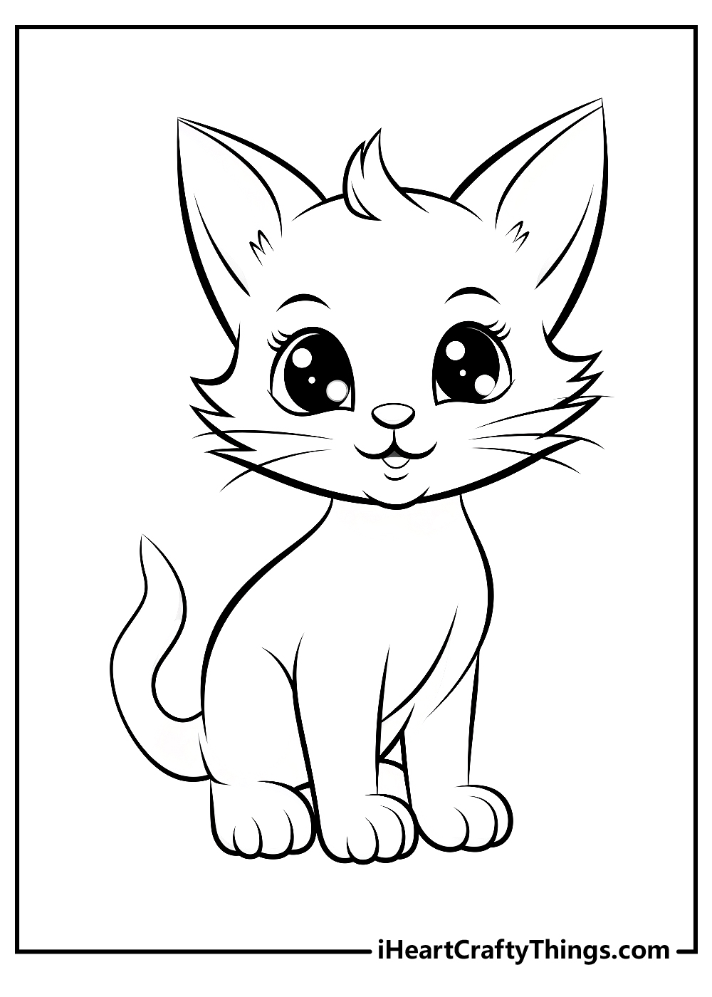 cute kitten coloring printable