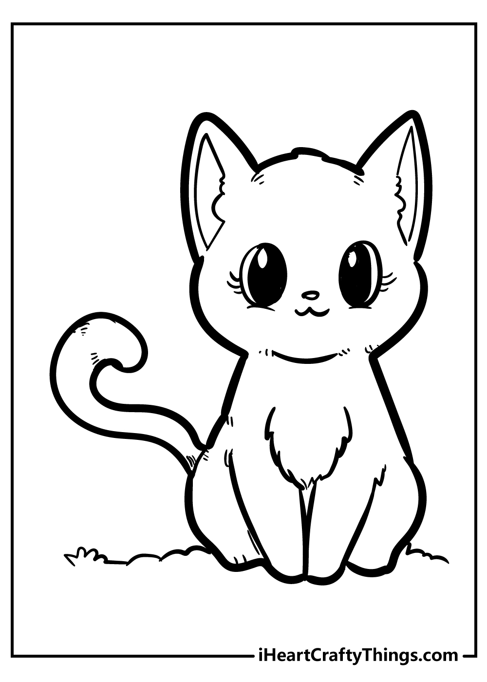 Kawaii kitten coloring pages 