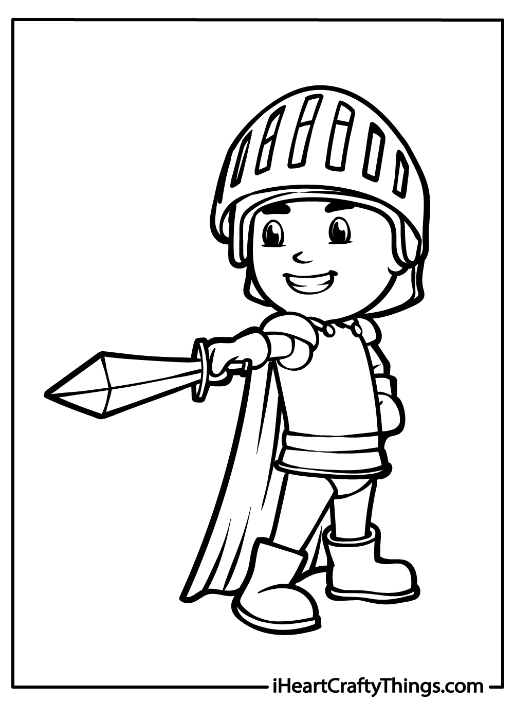 a boy knight coloring pages