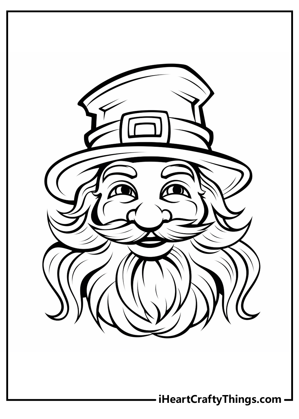 black-and-white leprechaun coloring pages