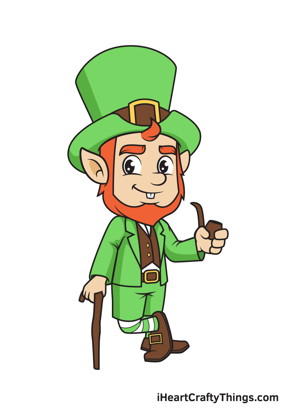 Leprechaun sketched with pencil and charcoal,highlighting and background do...
