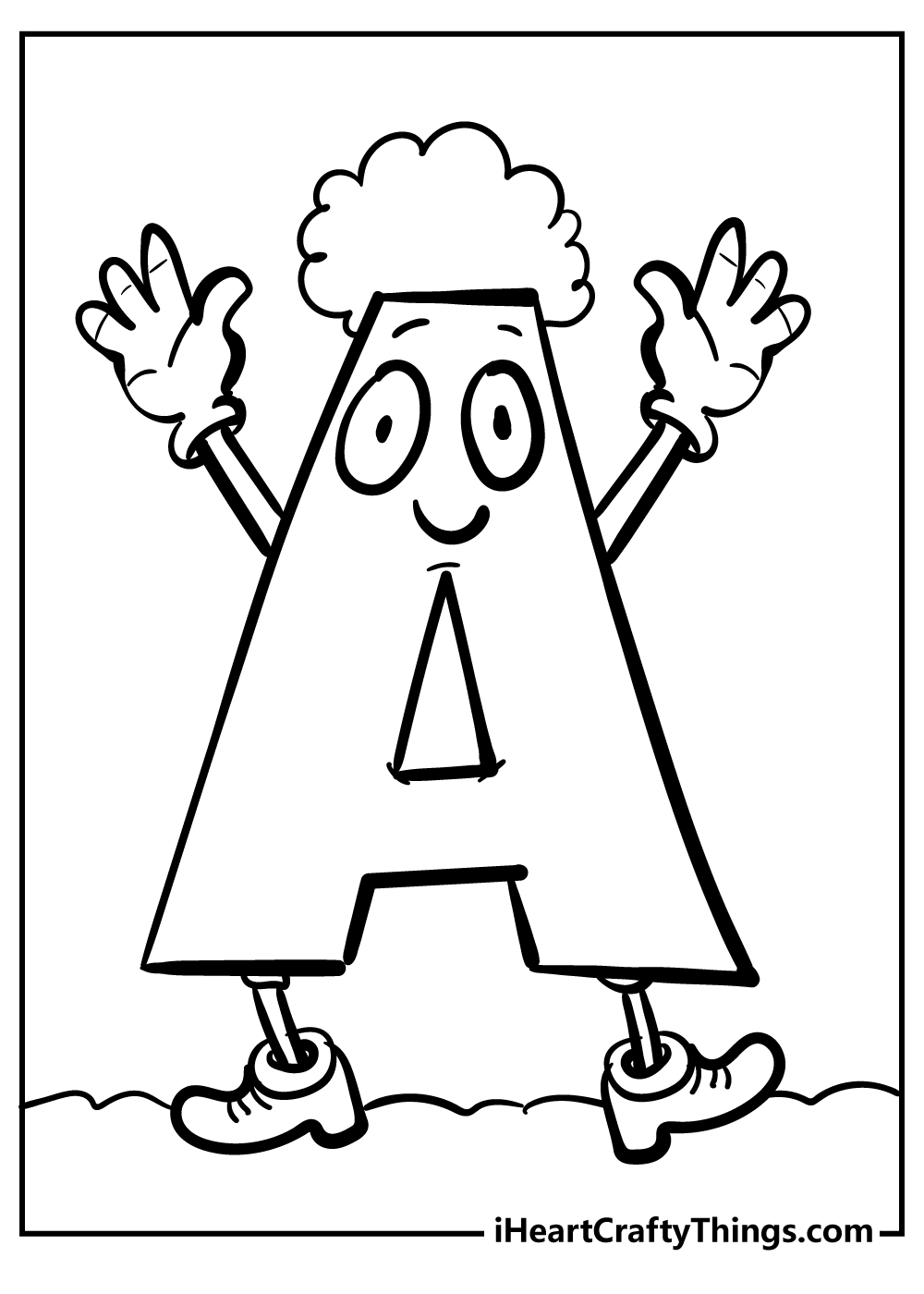 Letter A coloring pages free printable