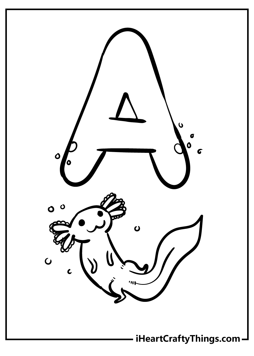 Letter A coloring pages free printable