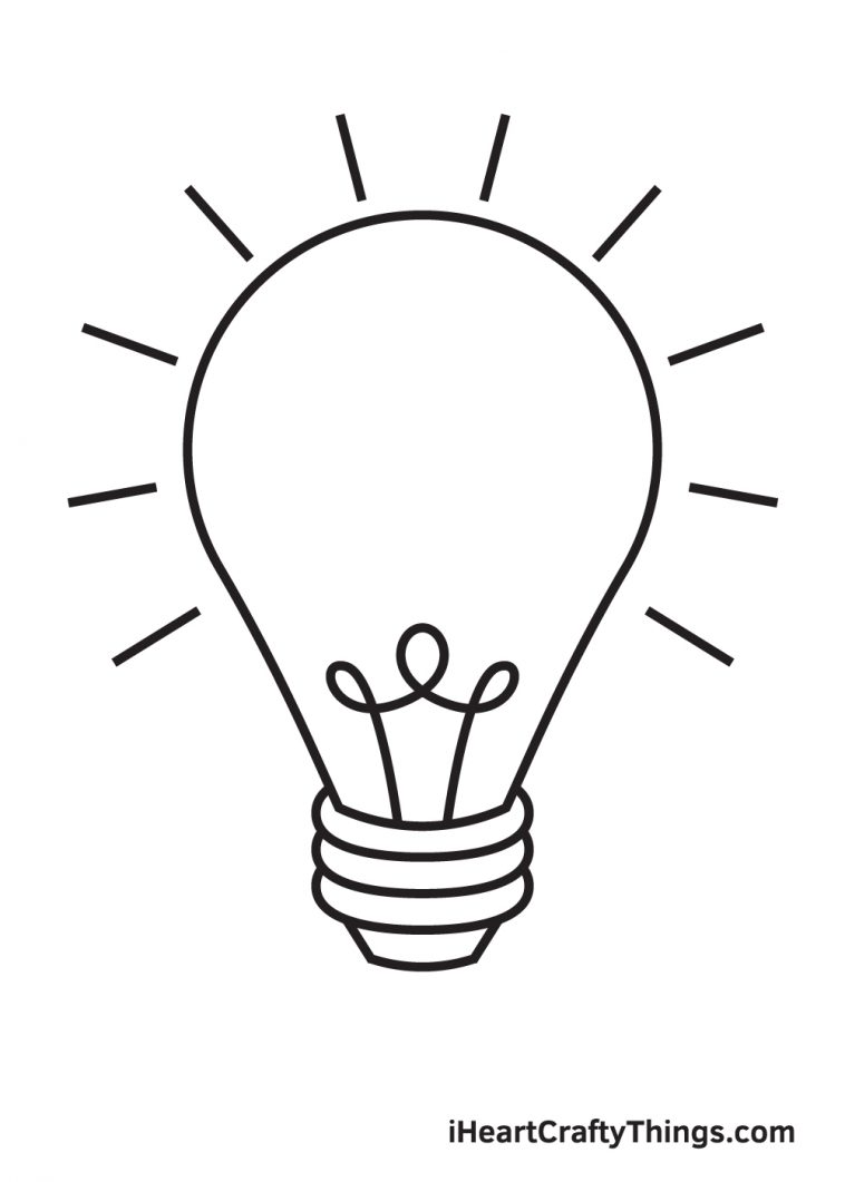 Light Bulb Drawing — How To Draw A Light Bulb Step By Step