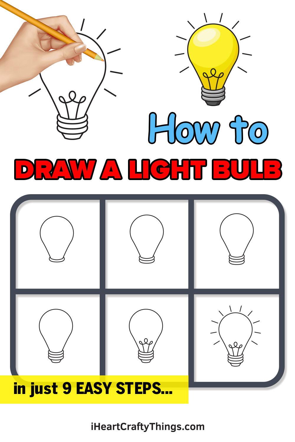 How to Draw a Light Bulb Cute and Easy 