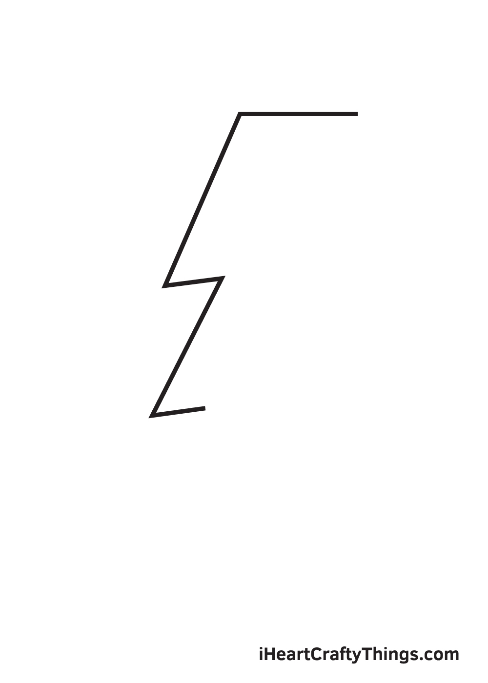 lightning bolt drawing step 3
