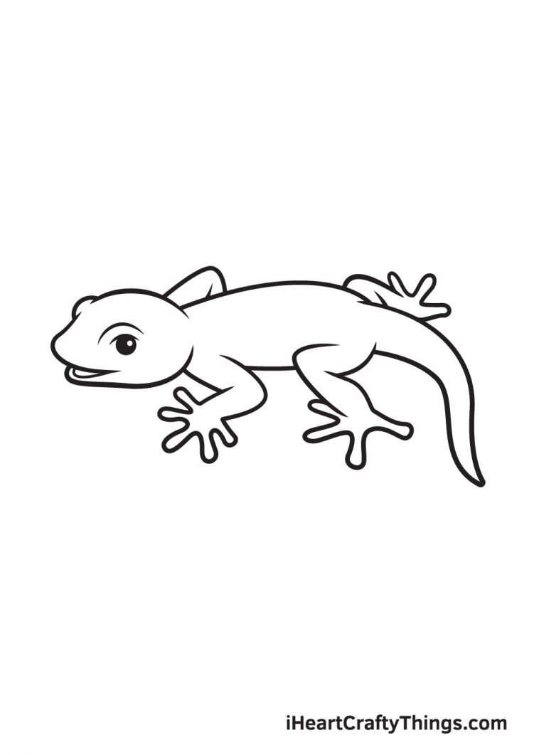 Lizard Drawing - How To Draw A Lizard Step By Step