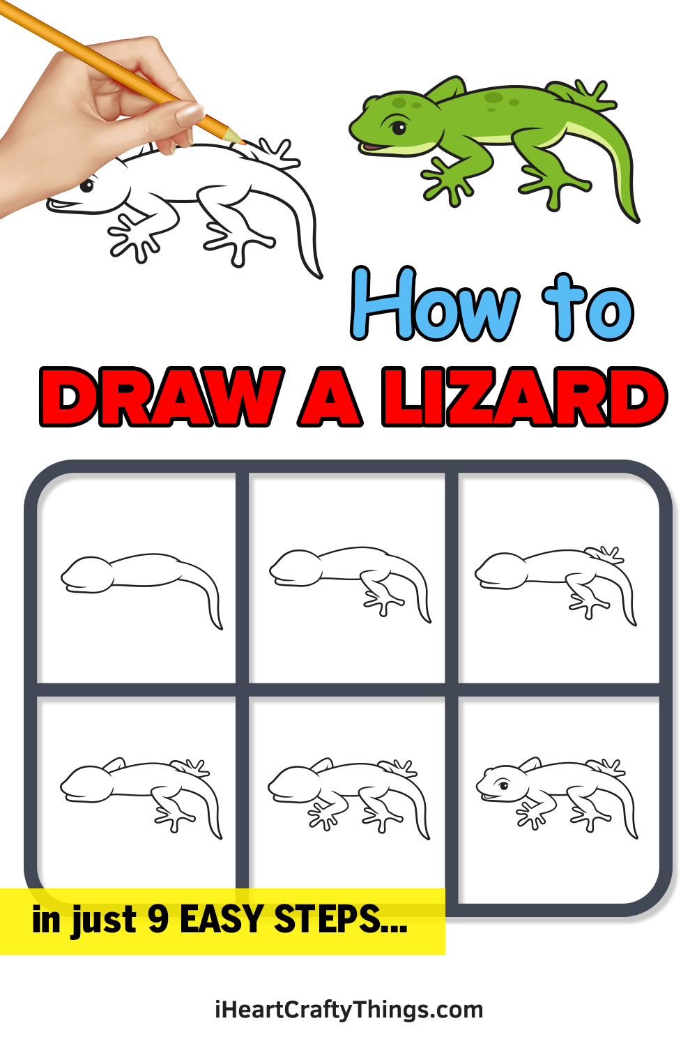 how to draw a lizard in 9 easy steps