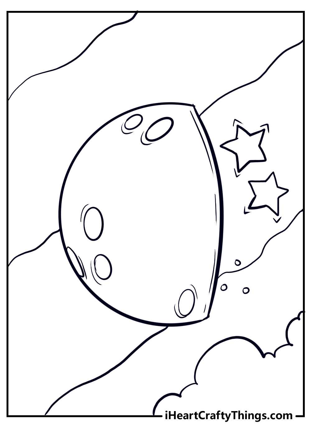 moon coloring printable for kids