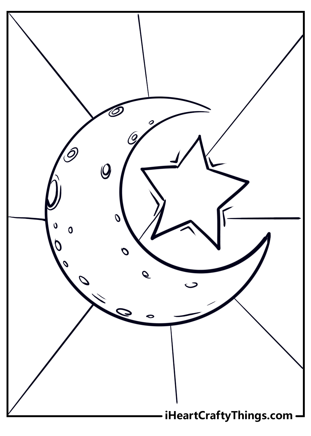 moon with craters coloring page